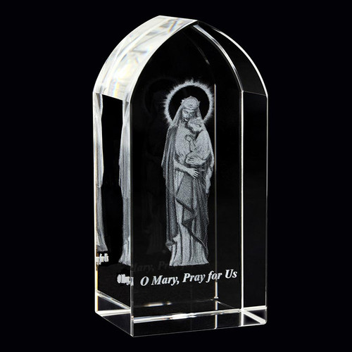 Etched Glass - Mary, Pray for Us