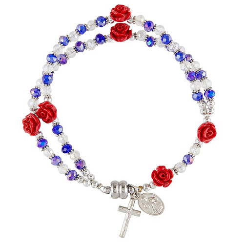 Divine Mercy Rose Rosary Bracelet - 3/pk