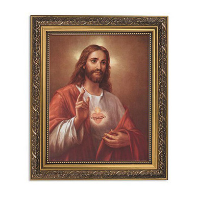 LaFuente: Sacred Heart of Jesus Gold Tone Framed Print
