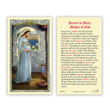 Laminated Holy Card: Mary, Mother of God - 25/pk - [Wholesale