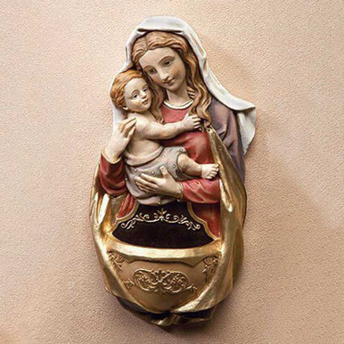 Madonna and Child Holy Water Font