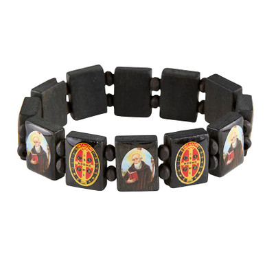 Saint Benedict Wood Bracelet