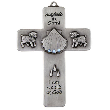 Baptized in Christ Cross - Blue - [Wholesale]Christian Brands Catholic