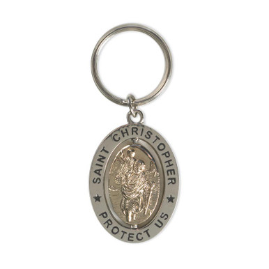 St Christopher Revolving Key Ring - 6/pcs