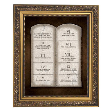 The Ten Commandments Gold Tone Framed Print (79-221)