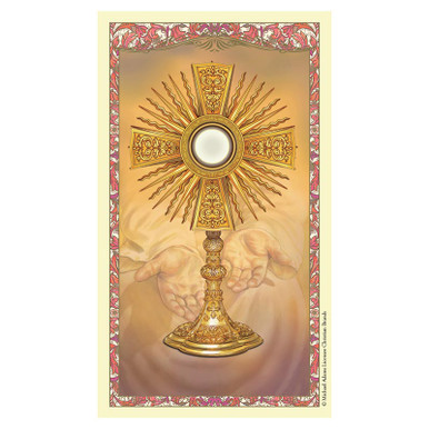 Spanish Holy Card - Eucharistic Adoration