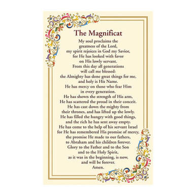 Magnificat Prayer Florentine Holy Card - 25/pk