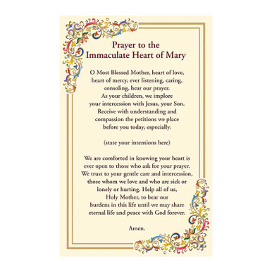 Immaculate Heart Devotion Florentine Holy Card - 25/pk