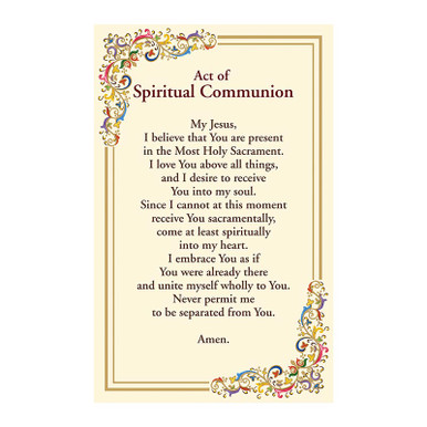 Act of Spiritual Communion Florentine Holy Card - 25/pk