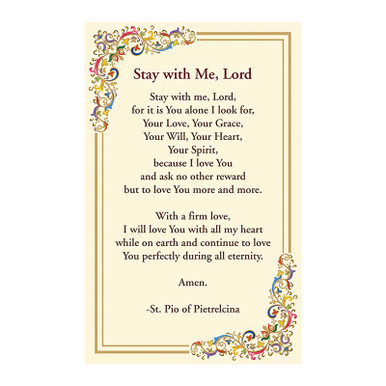 Stay with Me Prayer Florentine Holy Card - 25/pk
