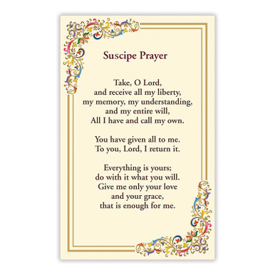 Suscipe Prayer Florentine Holy Card - 25/pk