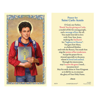 Saint Carlo Acutis Holy Card - 25/pk
