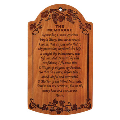 7" The Memorare Carved Wood Plaque