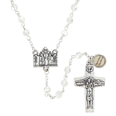 Pope Francis Fire Polished Crystal Rosary