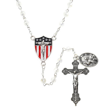 Pope Leo XIV Fire-Polished Glass Rosary