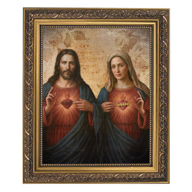Jeannette Gianola Framed Print - Sacred Hearts - Jesus and Mary