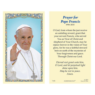Pope Francis Memorial Holy Card