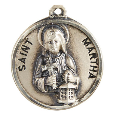 Sterling Patron Saint Martha Medal - [Wholesale]Christian Brands Catholic