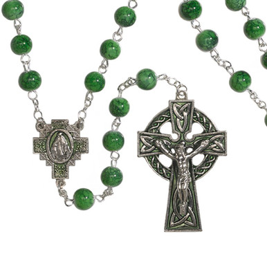 Irish 7mm Marble Rosary - 3/pk