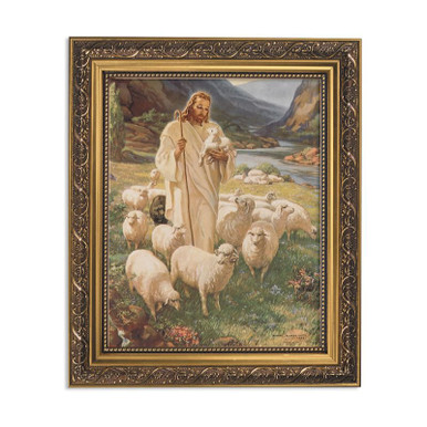 Lord Is My Shepherd Gold Tone Framed Print