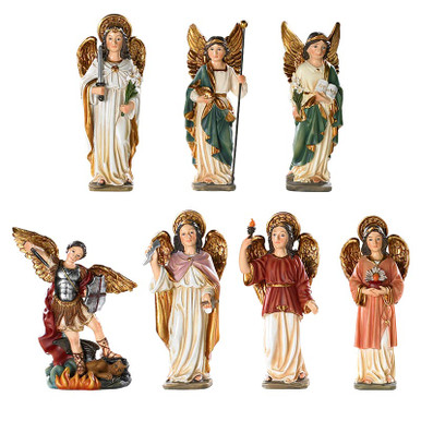 Barcelona 5" H Archangel Statue Set - Set of 7