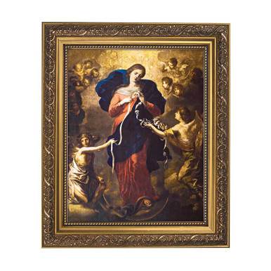 Mary, Untier of Knots Gold Tone Framed Print