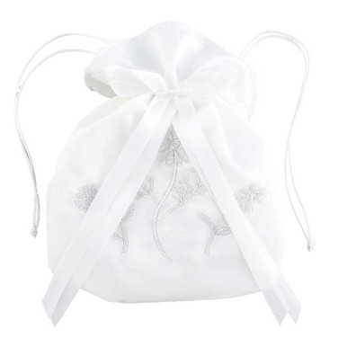 First Communion Floral Drawstring Purse