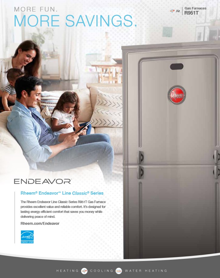 Rheem 95% Single Stage 115K BTU Gas Furnace R951T1155A24M4SNAS