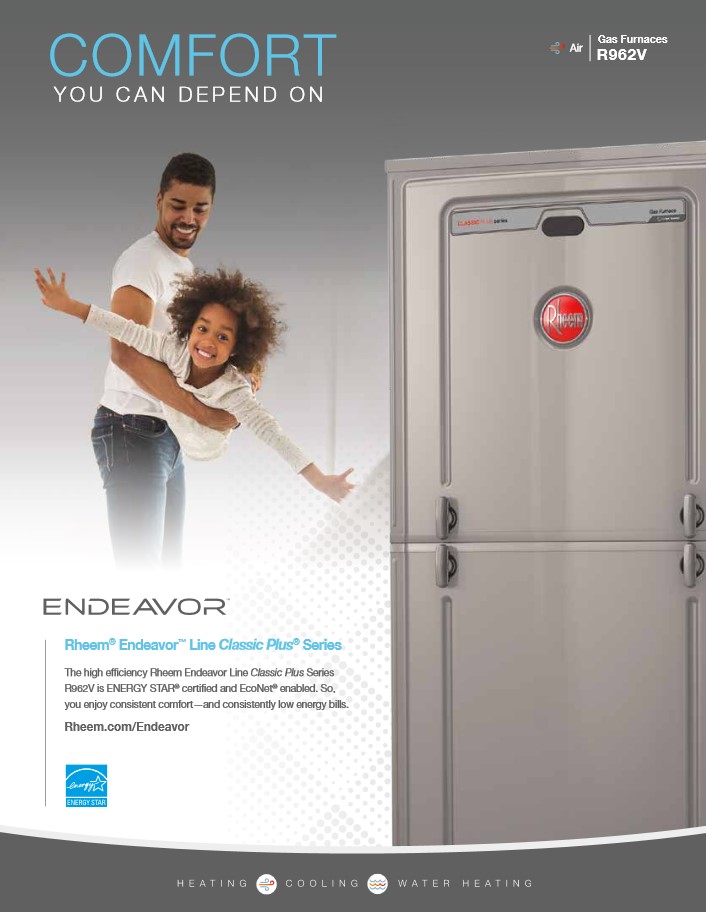 Rheem 96% Two Stage 85K BTU Gas Furnace R962V0855A21M4SCAP