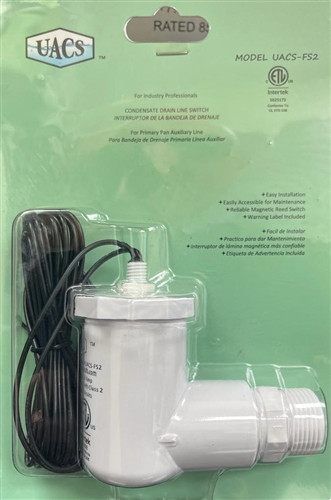 SS2 Float Switch With 3/4" Adapter - L-Shape Safe-T-Switch For HVAC Condensate Drain Pan Overflow Detection