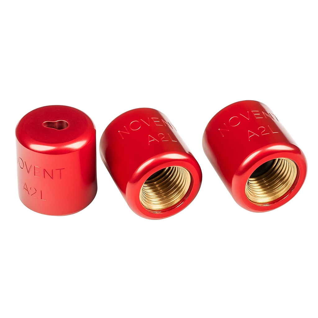 37358 | Novent Red Locking Caps 1/4in Thread A2L