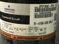 Rheem OEM Copeland Scroll Compressor, ZP21K6E-PFV-130 (3AM)