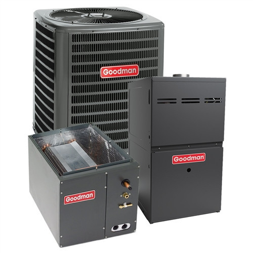 2.5 Ton Goodman 14.5 SEER 96% AFUE 60K BTU Gas System GSX140301 (9673), GMEC960603B (7497), CAPFA3022B (7162)(T)