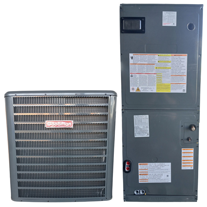 3 Ton Goodman 15.2 SEER2 R32 Heat Pump System GLZS4BA3610, AMST42CU1300