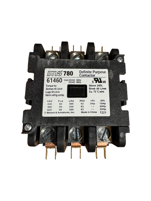 Mars 3 Pole Definite Purpose Contactor (24V, 50 Amp) 61460