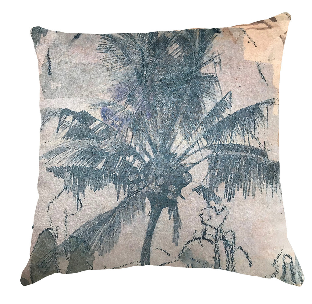 Cushion Cover - Urban Sketches - Blue Palms