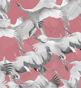 Wallpaper - Ryokan Dreaming - Cranes in Flight Pink