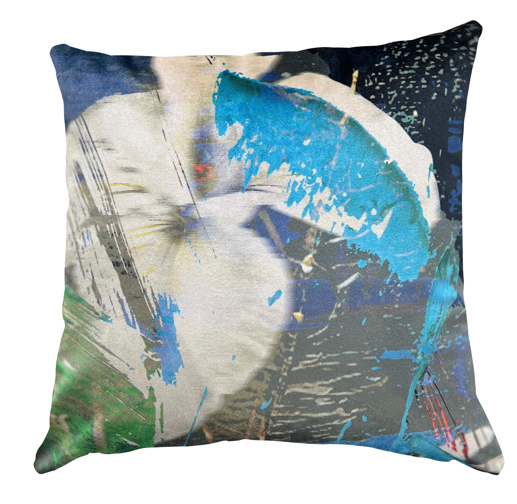 Cushion Cover - Blurred Vision - Blue Iris