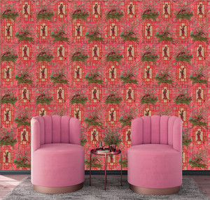 Wallpaper - Chinoiserie - Eldest Princess Hot Pink