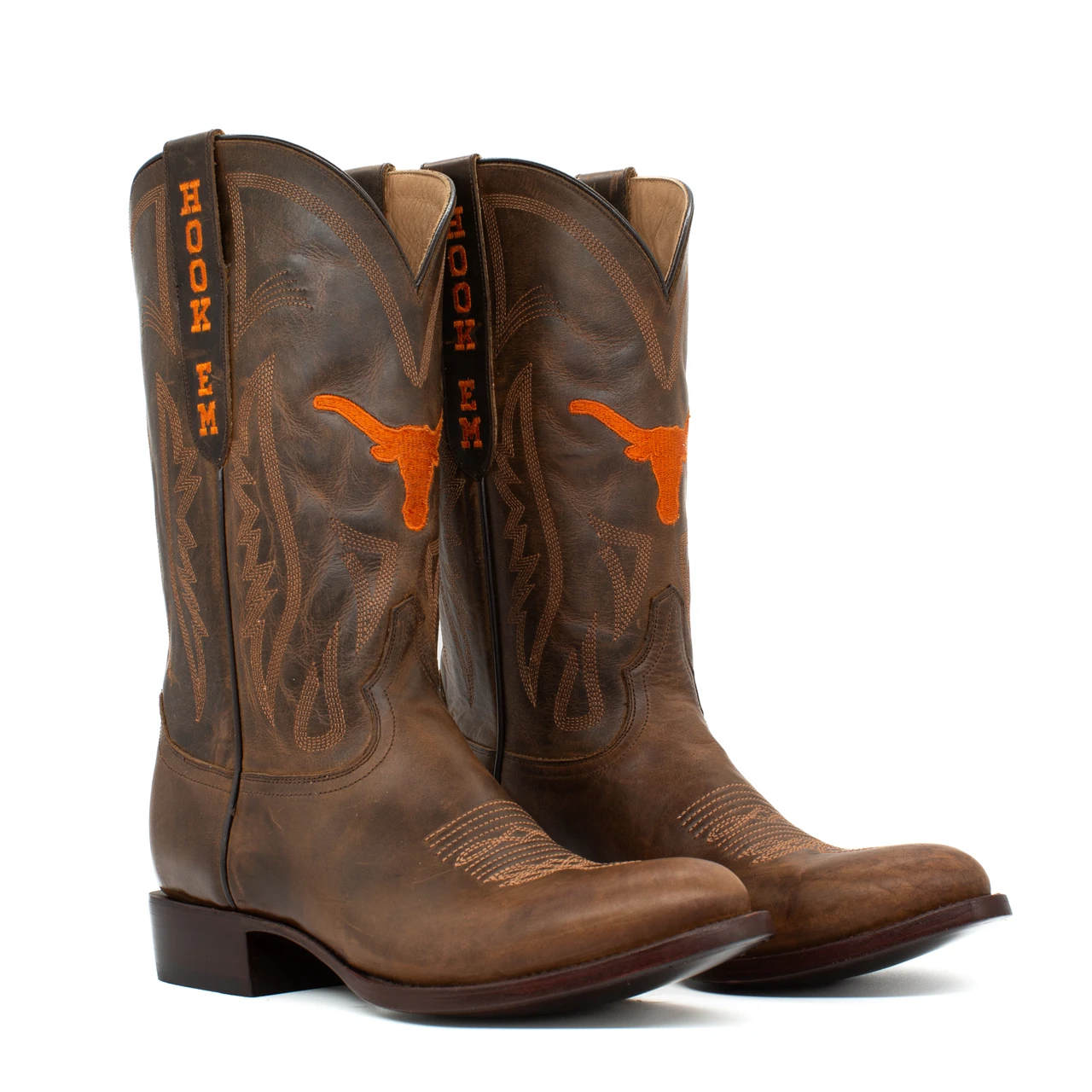 Men’s Texas western boots Los Altos Brown Smooth Ostrich Cowboy Boots Square Toe main image 4