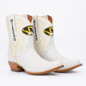 Sarah - Gameday Women's Shorty Ivory Western Boot - Missouri Tigers Sarah - Gameday Women's Shorty Ivory Western Boot - Missouri Tigers