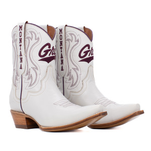 Sarah - Gameday Women's Shorty Ivory Western Boot - Montana Grizzlies