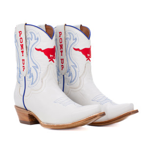 Sarah - Gameday Women's Shorty Ivory Western Boot - SMU Mustangs Sarah - Gameday Women's Shorty Ivory Western Boot - SMU Mustangs