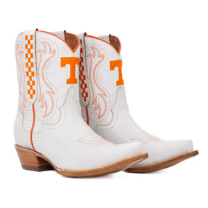 Sarah - Gameday Women's Shorty Ivory Western Boot - Tennessee Volunteers