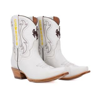 Sarah - Gameday Women's Shorty Ivory Western Boot - Wyoming Cowboys Sarah - Gameday Women's Shorty Ivory Western Boot - Wyoming Cowboys