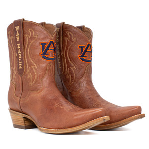Sarah - Gameday Women's Shorty Tan Western Boot - Auburn Tigers