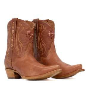 Sarah - Gameday Women's Shorty Tan Western Boot - Florida State Seminoles Sarah - Gameday Women's Shorty Tan Western Boot - Florida State Seminoles