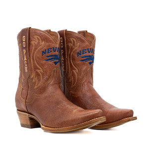 Sarah - Gameday Women's Shorty Tan Western Boot - Nevada Wolf Pack