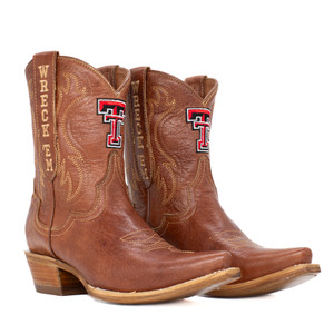 Sarah - Gameday Women's Shorty Tan Western Boot - Texas Tech Red Raiders Sarah - Gameday Women's Shorty Tan Western Boot - Texas Tech Red Raiders