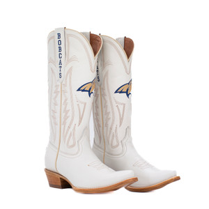 Carrie - Gameday Women's Ivory  Western Boot - Montana State Bobcats